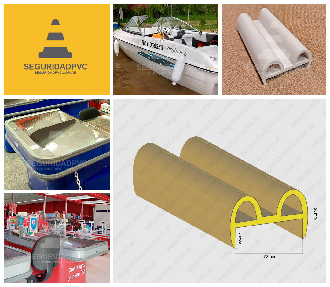 Botazo Náutico Parachoques U Doble Burbuja 70x50mm