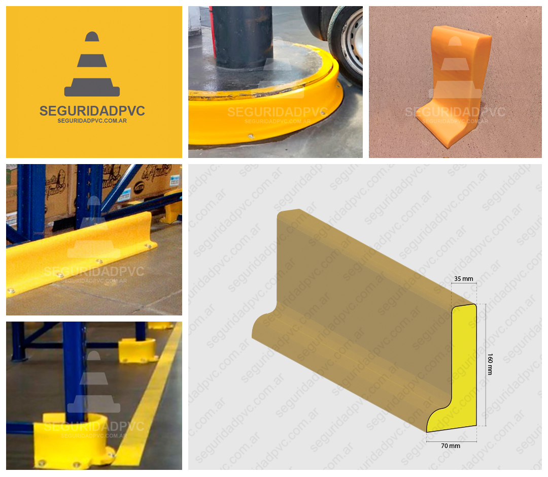 Pie Macizo Antichoque PVC 70x160mm