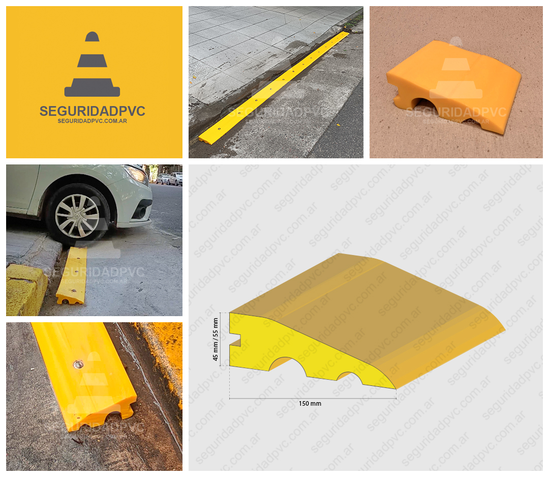 Rampa Subida Cordón PVC 150X55mm
