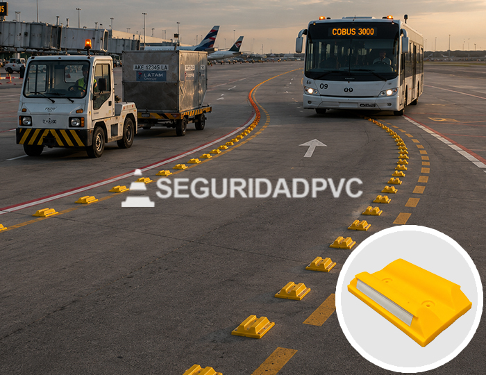 Tacha vial reflectiva separador de calzada para señalizar y delimitar áreas y senderos